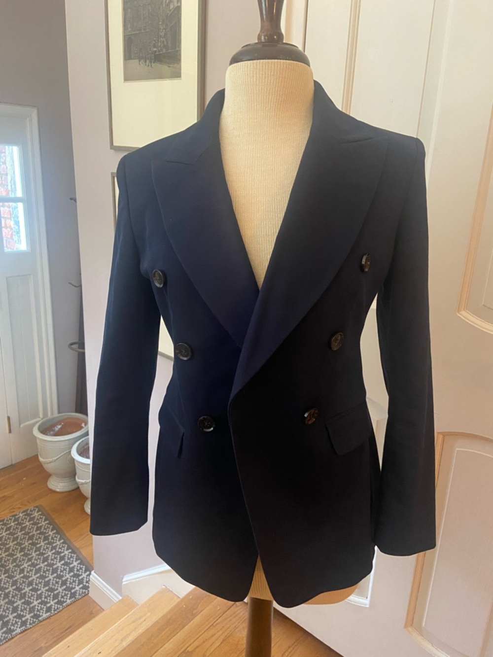 Banana Republic Navy Satin-Lined Jacket